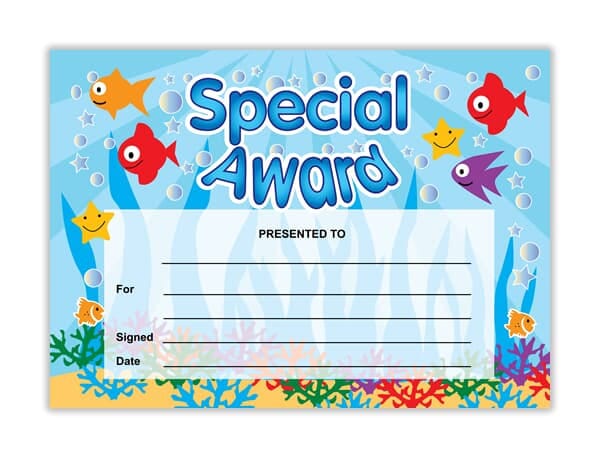 Certificate: Special Award - Under water