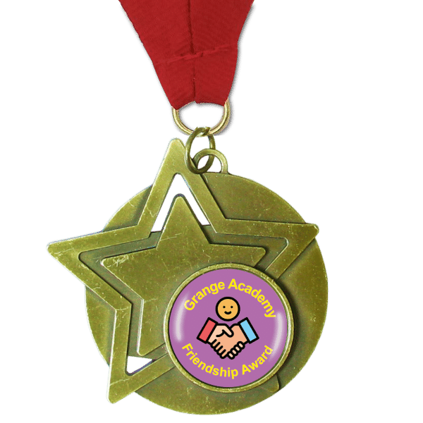 Personalised Medal: Star - Gold 60mm