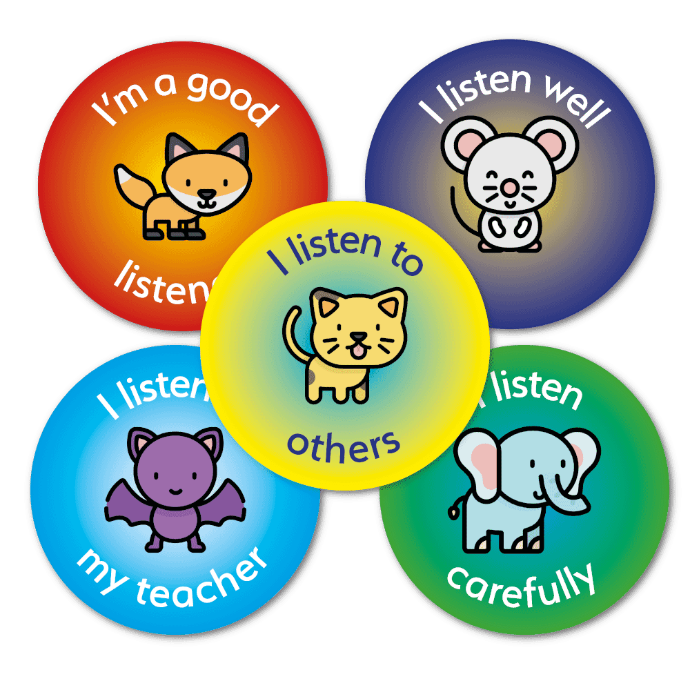 Listening Stickers - 125 Stickers per pack