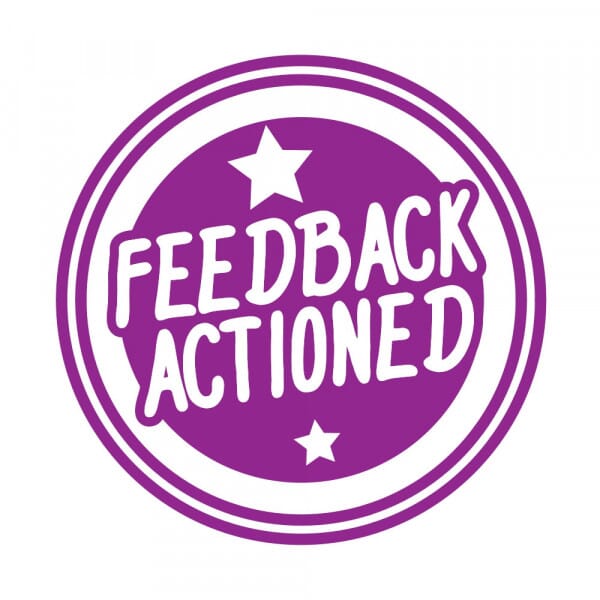 Stamper: Feedback Actioned - Purple