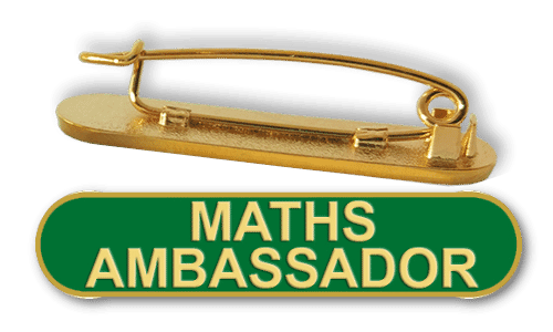 Badge: Maths Ambassador Bar Green - Enamel