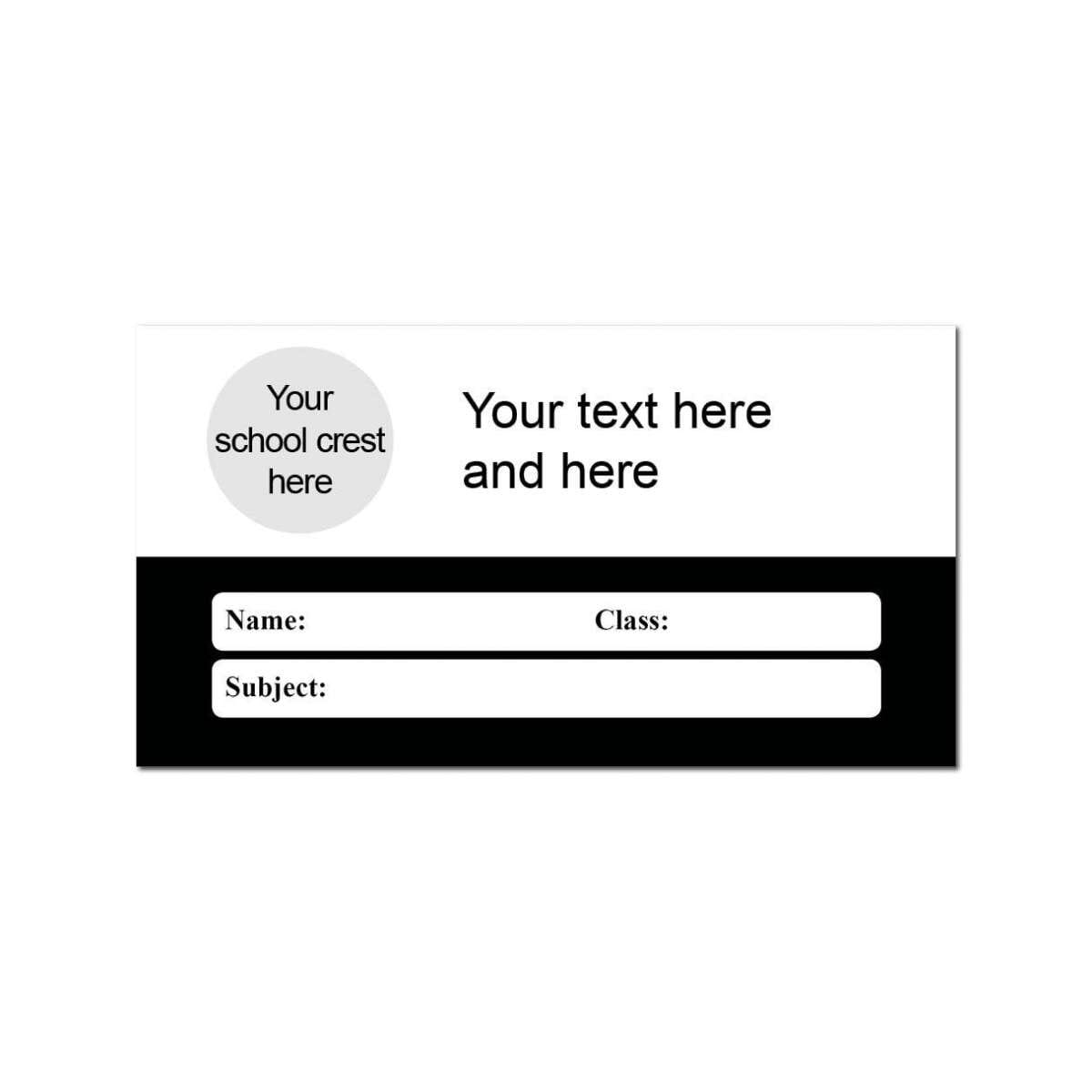 Black Personalised Exercise Book Labels