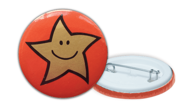 Gold Star Badges - 38mm
