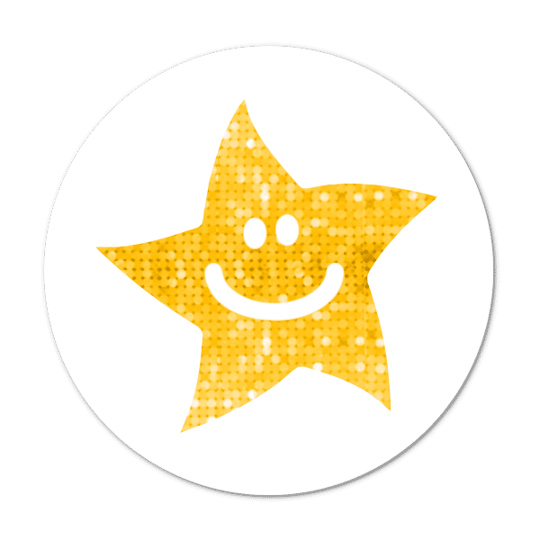 24mm Gold Sparkly Star Stickers