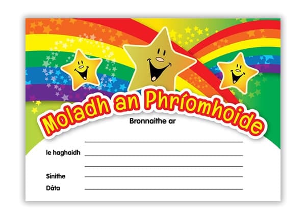 Certificate: Moladh An Phríomhoide - Principal's Award