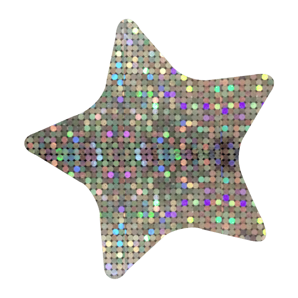 Sparkling Sticker: Sparkling Silver Star Midi Stickers