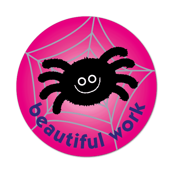 Spider - Beautiful Work Stickers (38mm)