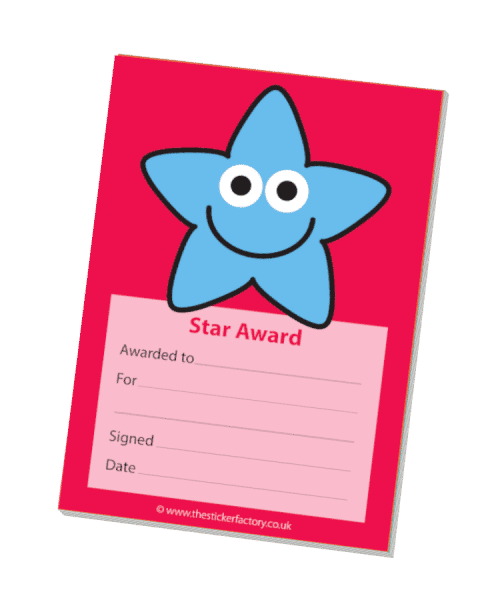 Star Award Blue (and magenta background) Star Praise Pad