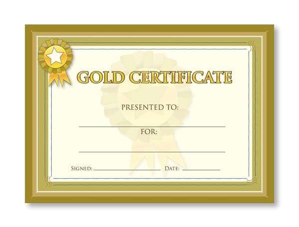 Certificate: Traditional Gold