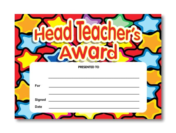 Certificate: Head Teacher's Award Stars