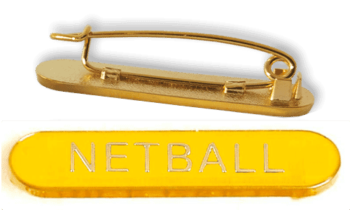 Badge: Yellow Netball Bar - Enamel