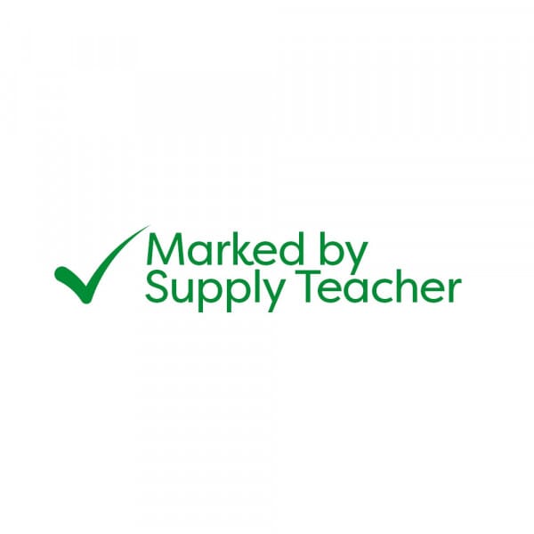Rectangular Stamper: Marked by Supply Teacher - Green