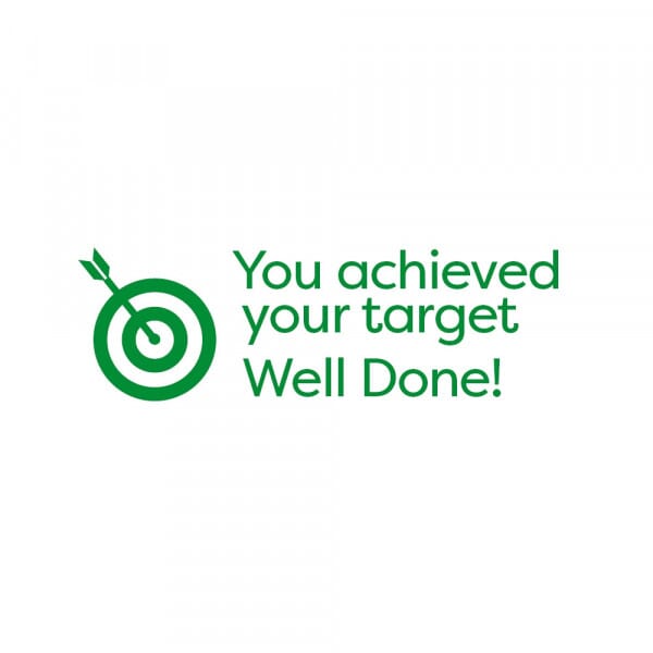Rectangular Stamper: You Achieved Your Target - Green