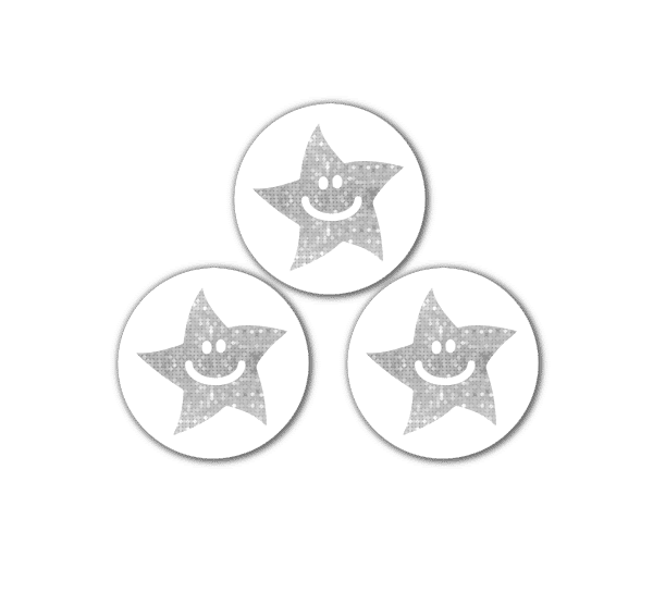 SMILEY SPARKLY METALLIC STARS 10MM Pack 720