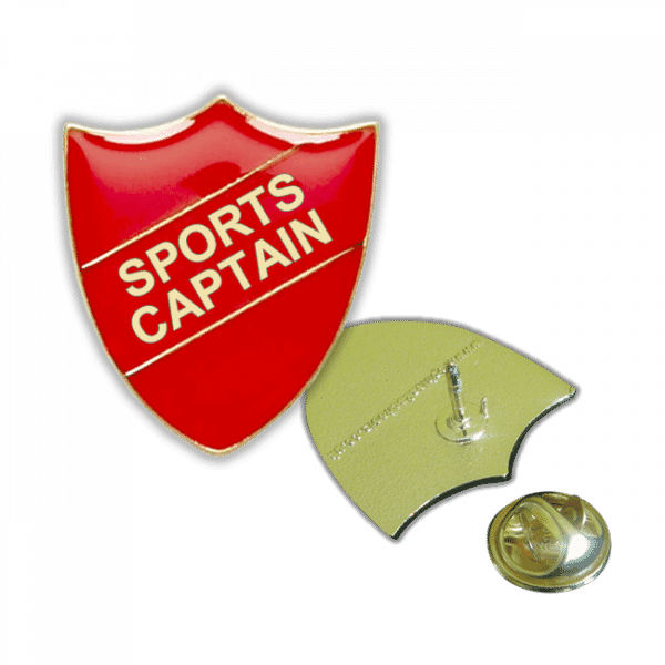 Badge: Sports Captain Shield Red - Enamel