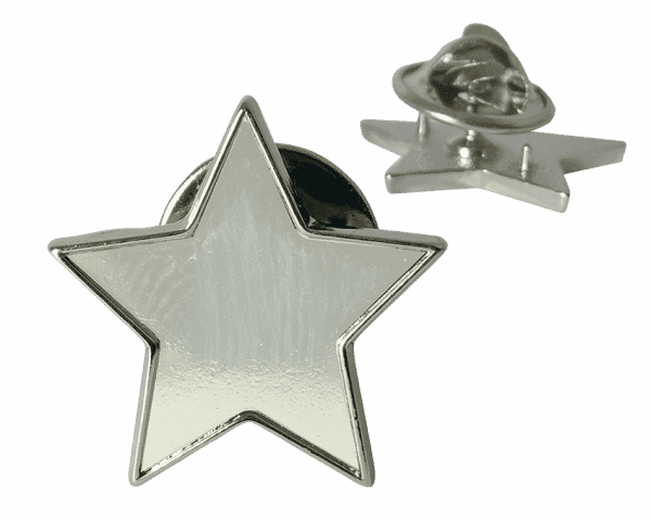 Badge: Silver Star - Enamel