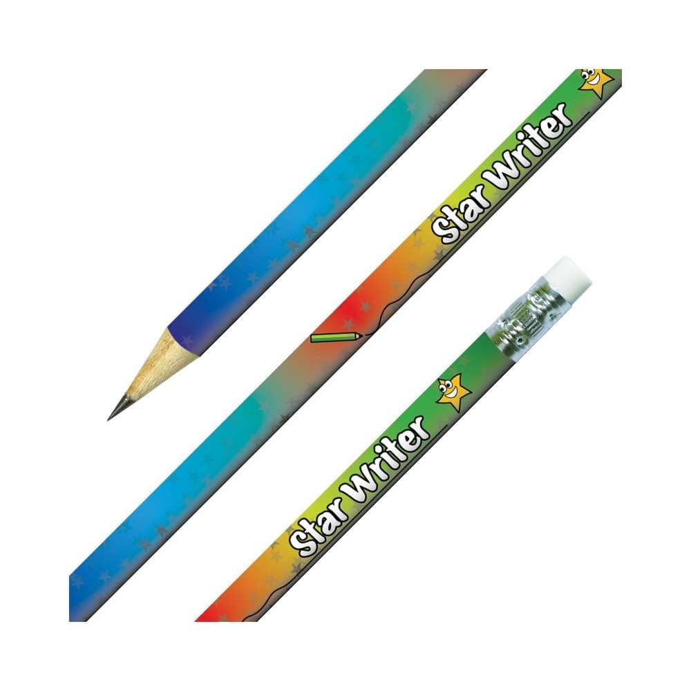 Star Writer School Pencils With Eraser Tips – Pack Of 12 | Writing Incentives