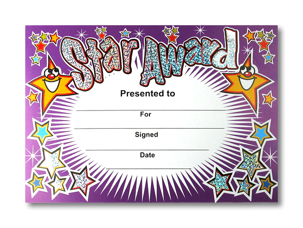Certificate: Star Award - Sparkling