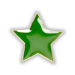 Badge: Green Star - Enamel