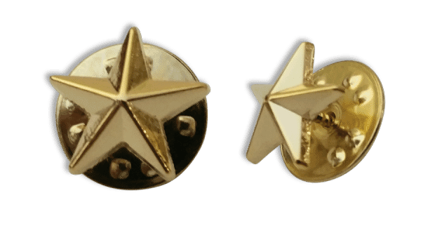 Badge: Gold Star - 12mm Enamel