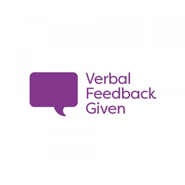Rectangular Stamper: Verbal Feedback Given - Purple