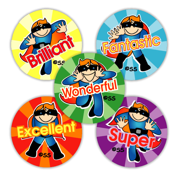 School Stickers: Superhero Variety Sheet