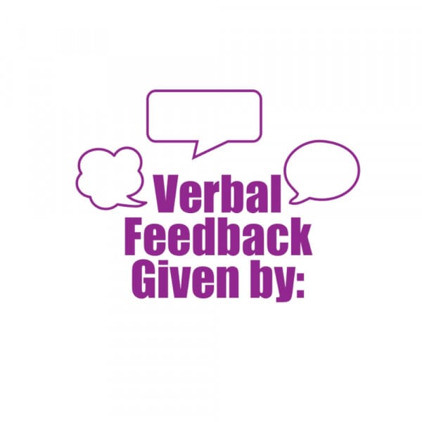 Stamper: Verbal Feedback Given By - Purple