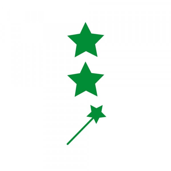 Rectangular Stamper: Two Stars And A Wish - Green