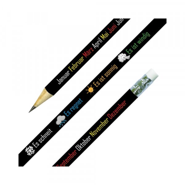 German Language School Pencils – Pack of 12 | Weather & Months of the Year