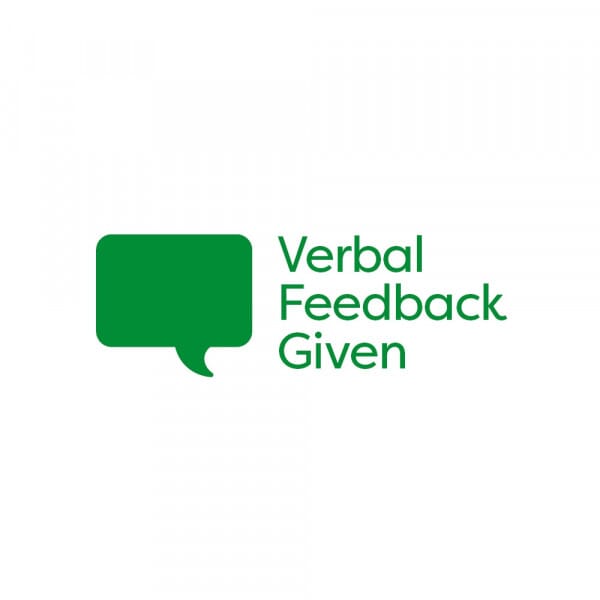 Rectangular Stamper: Verbal Feedback Given - Green