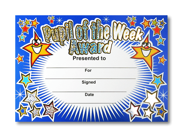 Sparkling Pupil of the Week Certificates