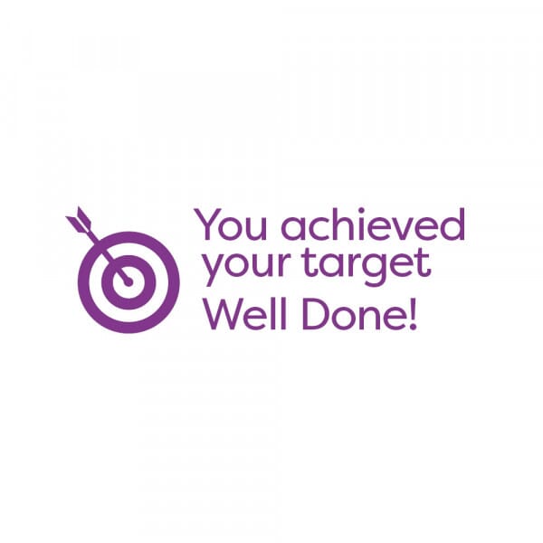 Rectangular Stamper: You Achieved Your Target - Purple
