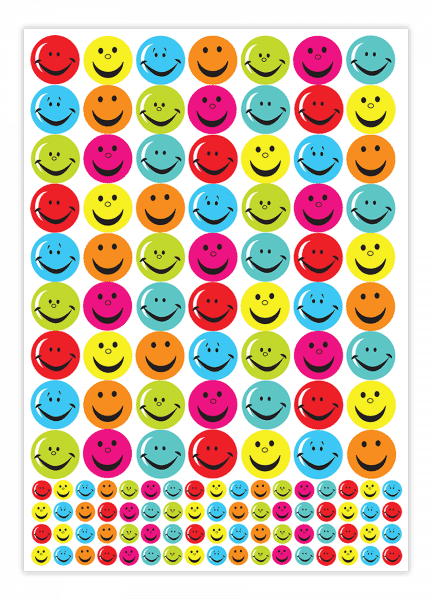 Sticker: Smiles (25mm) - Bulk Pack: 50 A4 Sheets (5 X AS12323)