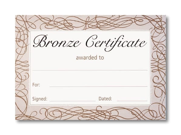 Certificate: Bronze Foil