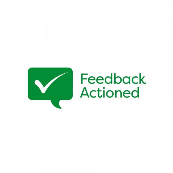 Rectangular Stamper: Feedback Actioned - Green