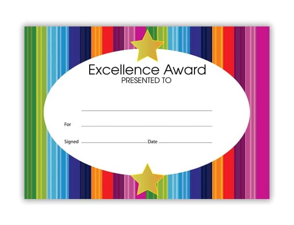 Certificate: Excellence Award