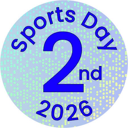 Sports Day Sparkling Silver Badge – 2nd Place School Pin Award (38mm)