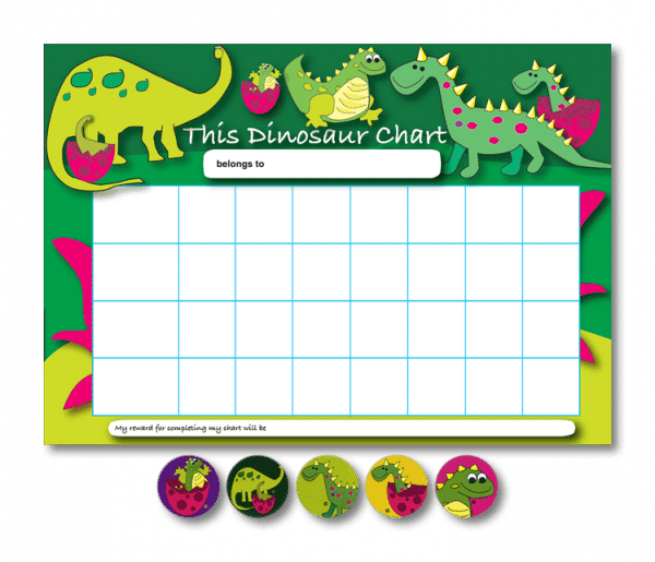 Home Learning Reward Charts And Stickers Set: Dinosaurs