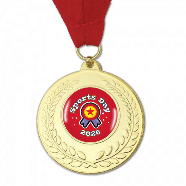 Gold Sports Day Medal – School Sports Day Award Medal for Pupils
