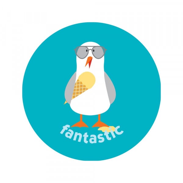 Coconut 38mm &#039;Fantastic&#039; Gulls Scratch And Sniff Stickers