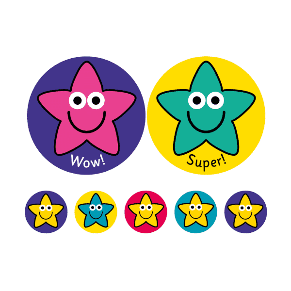38/10mm A4 Exclamation Stars! 10 Sheet Pack, 590 Stickers