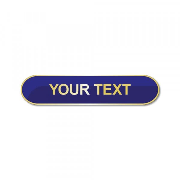 Personalised Enamel Bar Badge: Blue