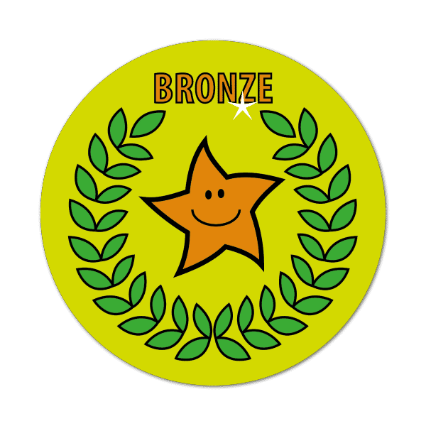 Bronze Primary Sports Stickers (38mm)