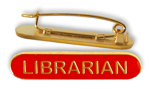 Badge: Librarian Bar Red - Enamel