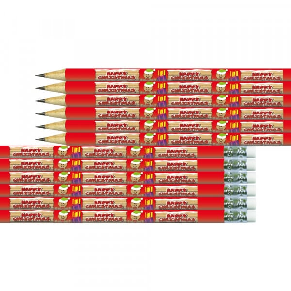 Happy Christmas Teacher Pencils - Gingerbread Man | 12 pack rewards