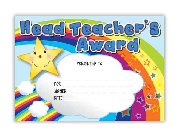 Certificate: Head Teacher&#039;s Award