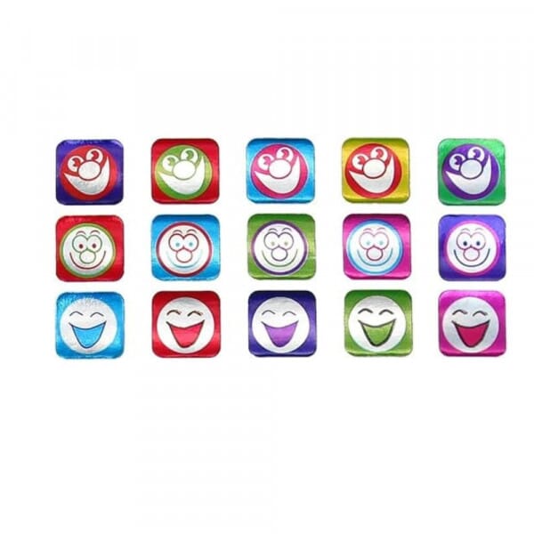 Sticker: Square Shiny Mini Happy Faces - Bumper Pack