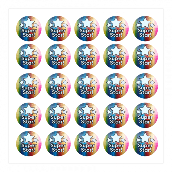 Super Star! Metallic Silver Foil Sticker
