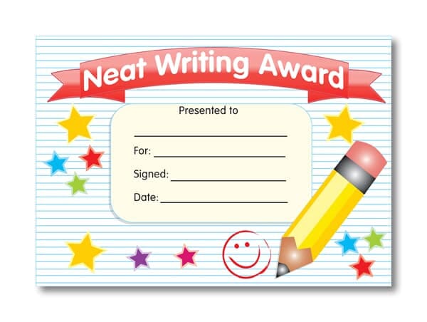 Certificate: Neat Writing Award