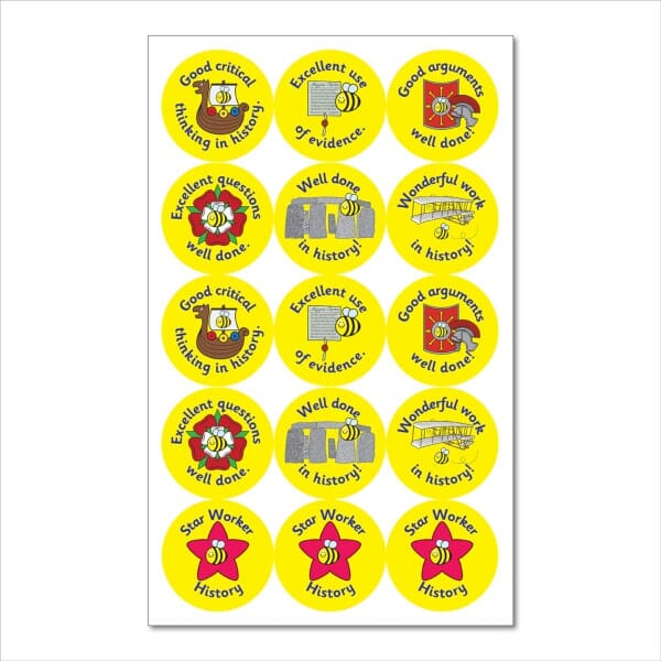 History Curriculum Reward Stickers